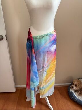 Gottex Multicolor Watercolor Maxi Skirt